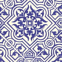 Blue Tile Print Italian Paper ~ Leonardo Communication